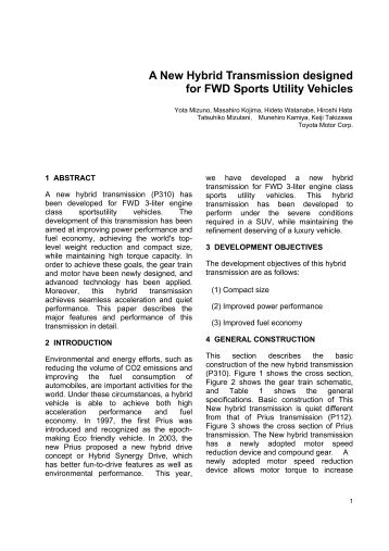 A New Hybrid Transmission designed for FWD Sports Utility Vehicles