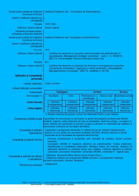 prof. Gheorghe Livint - Facultatea de Inginerie Electrica, Energetica ...