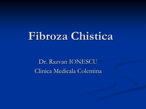 Pneumoniile de hipersensibilitate. Fibroza chistică.