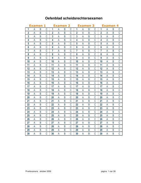 Oefenblad scheidsrechtersexamen