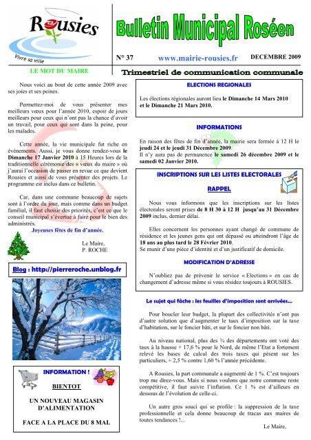 Bulletin N°37 - Mairie de Rousies