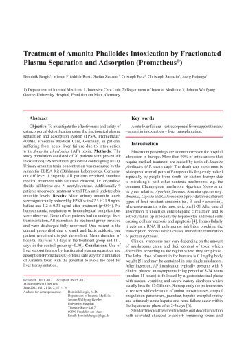 Treatment of Amanita Phalloides Intoxication by Fractionated ...