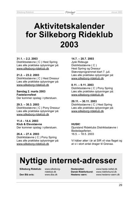 Januar 2003 - Silkeborg Rideklub