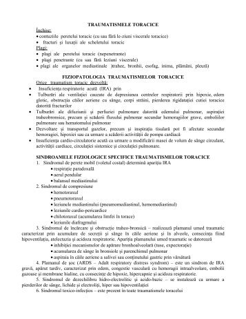 TRAUMATISMELE TORACICE Închise ... - Cursuri Medicina