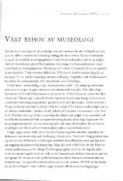 VAnr BEHov AV MUSEoLocI - Nordisk Museologi