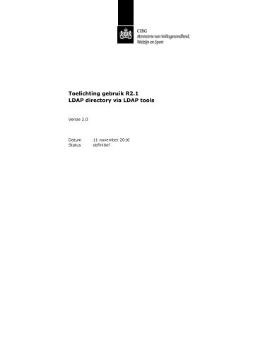Toelichting gebruik R2.1 LDAP directory via LDAP tools - UZI-register