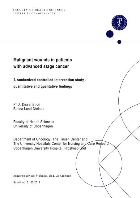 thesis: Malignant wounds in patients with advanced stage cancer.