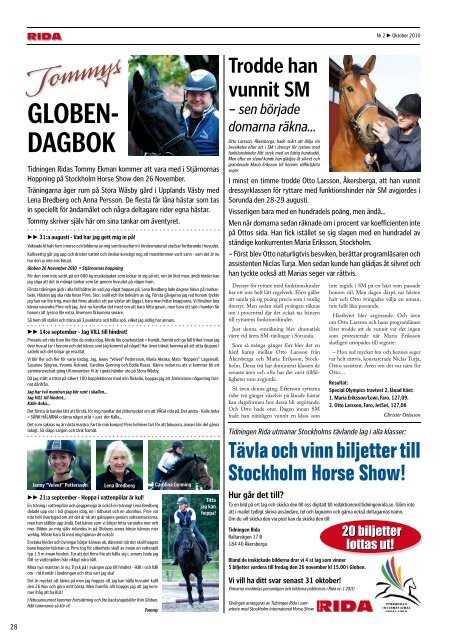 Tävla och vinn biljetter till Stockholm Horse Show! - Tidningen Rida