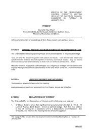 MAYOR MINUTES OF THE DEVELOPMENT ... - Waverley Council