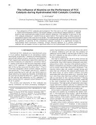 The Influence of Alumina on the Performance of FCC Catalysts ...