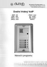 Dveřní Komunikátor IPDP manuál - ALPHATECH TECHNOLOGIES ...
