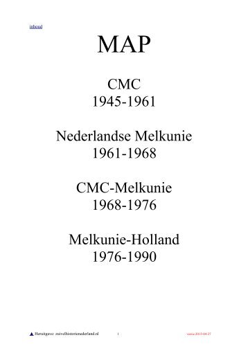 MAP CMC en CMC-Melkunie - Zuivelhistorie Nederland