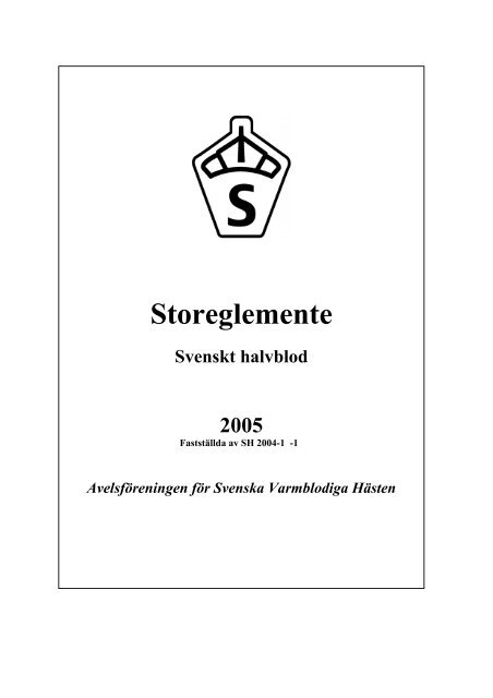Svenskt halvblod \(fastställda 031211\) - Smelink