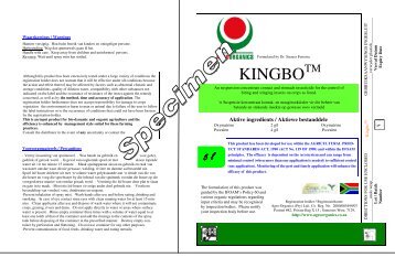 Label Kingbo 2010 - Agro-Organics