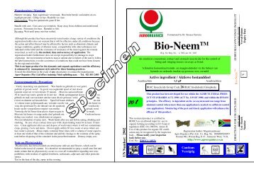 Label Bio-Neem 2008 - Wenkem