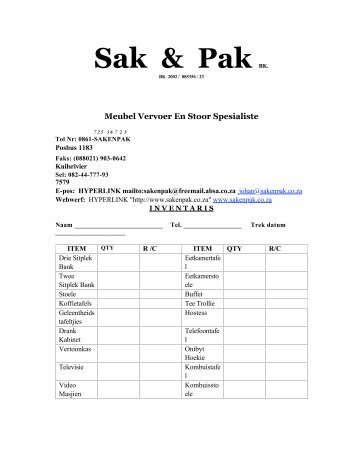 Inventaris Lys - Sak & Pak Online!