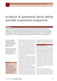 Incidence of parastomal hernia before and after a prevention ...