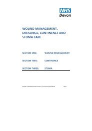 wound management, dressings, continence and ... - NHS Devon