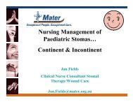 Nursing Management of Paediatric Stomas… Continent & Incontinent