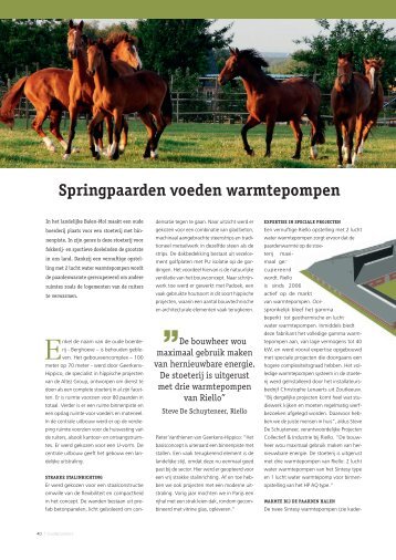 Springpaarden voeden warmtepompen - cool & comfort