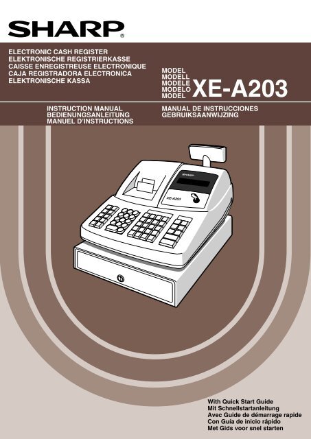Uitgebreide handleiding SHARP XE-A203 - Kassa-Kassa
