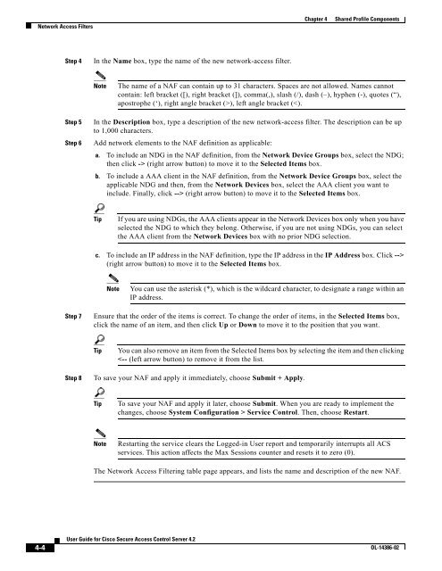 User Guide for Cisco Secure Access Control Server - Stewing Home