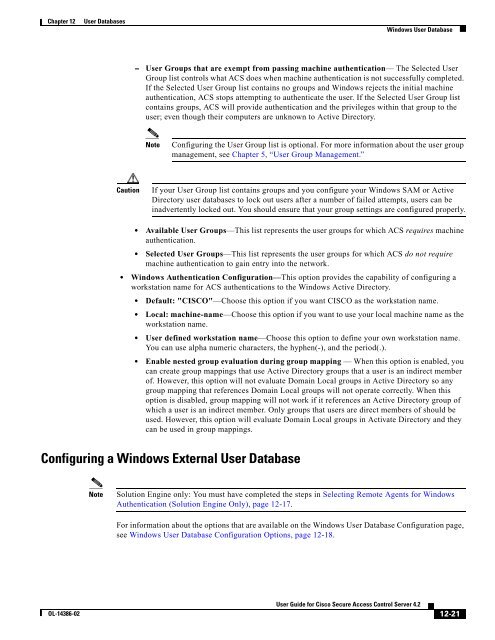 User Guide for Cisco Secure Access Control Server - Stewing Home