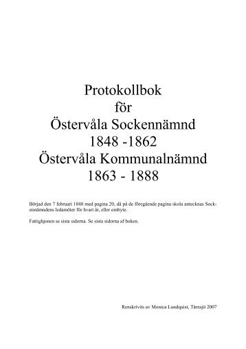 Protokollbok för Östervåla Sockennämnd 1848 ... - Heby kommun