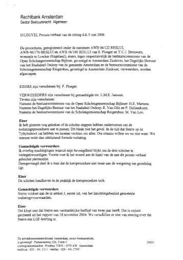 Proces-verbaal van de zitting