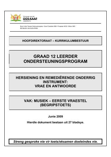 graad 12 leerder ondersteuningsprogram - Eccurriculum.co.za