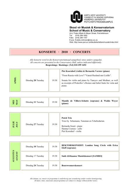 KONSERTE · 2010 · CONCERTS