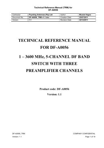 DF-A0056 Technical Reference Manual - Poynting Defence
