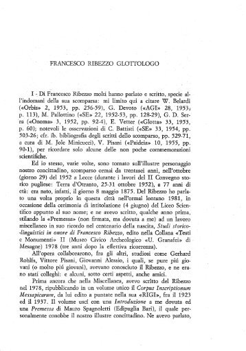 ' FRANCESCO RIBEZZO GLOTTOLOGO ' I - Di Francesco Ribezzo ...
