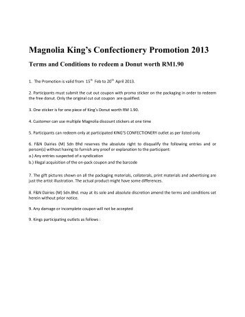 Magnolia King's Confectionery Promotion 2013 - F&N Dairies