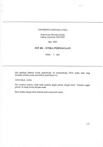 J TP 401 - ETIKA PERNIAGAAN - ePrints@USM