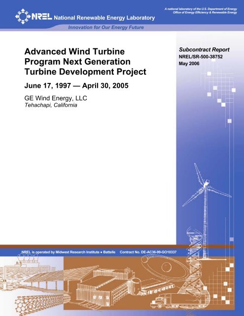 Advanced Wind Turbine Program Next Generation Turbine ... - NREL