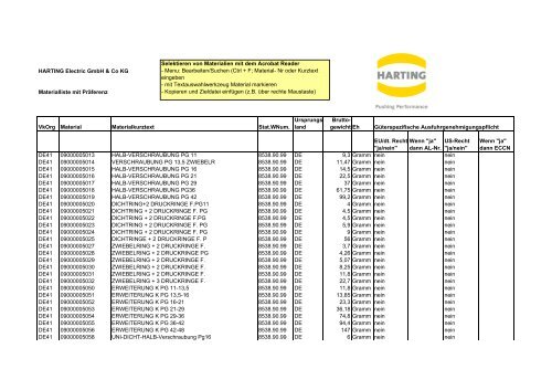 Materialliste DE41 2008 mit Präferenz - Harting