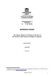 WORKING PAPER - Faculteit Economie en Bedrijfskunde