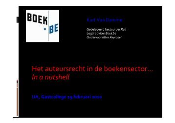 Auteursrecht in de boekensector - Kurt Van Damme - Boekenvak
