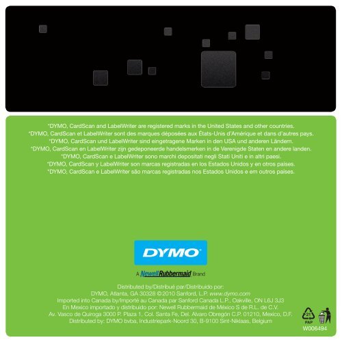 CardScan Executive & Team Quick Start Guide - Dymo