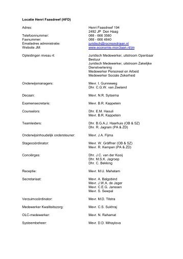 informatiegids 2011 - 2012 JM informatie - ROC Mondriaan