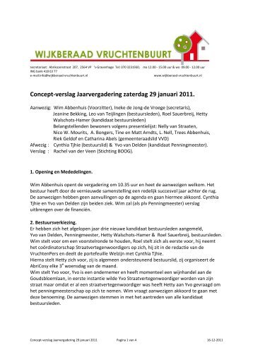 Concept-verslag Jaarvergadering 29 januari 2011 - Wijkberaad ...