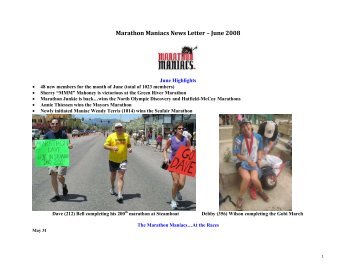 Marathon Maniacs News Letter – June 2004