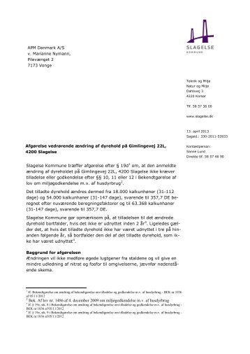Afgørelse - Slagelse Kommune