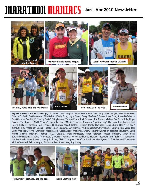 jan - apr 2010 newsletter jan - apr 2010 newsletter - Marathon ...