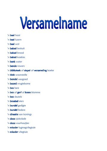 Versamelname - Kleuters