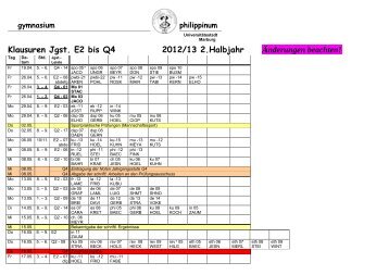 Klausuren Jgst. E2 bis Q4 2012/13 2.Halbjahr ... - Philippinum