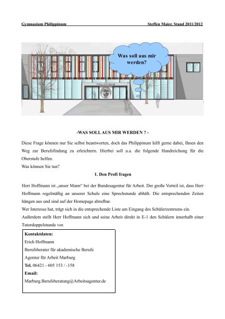 Informationsflyer für die Oberstufe - Philippinum