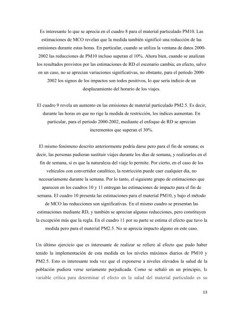 Evaluación de impacto plan de descontaminación mayo de 2010