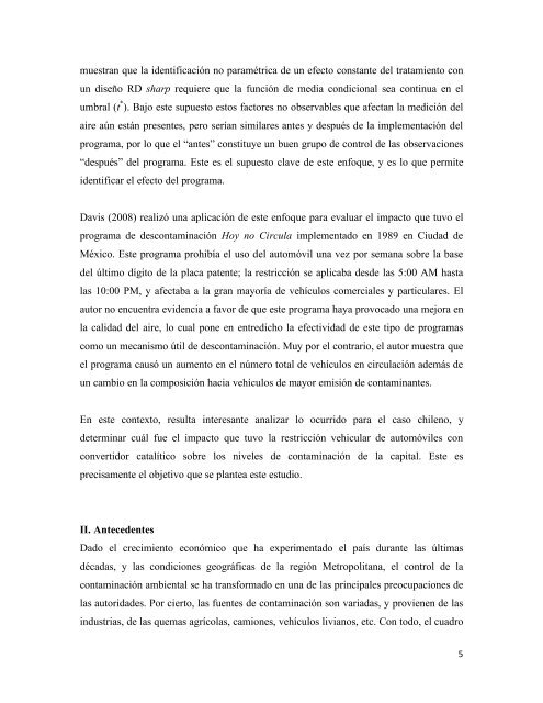 Evaluación de impacto plan de descontaminación mayo de 2010